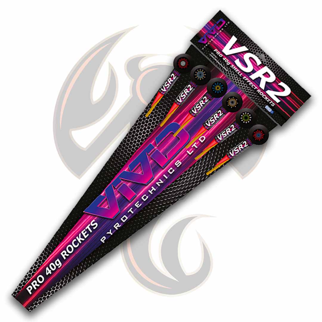 VSR 2" PRO Shell Effect Rockets (6 Rocket Pack) | Vivid Pyrotechnics