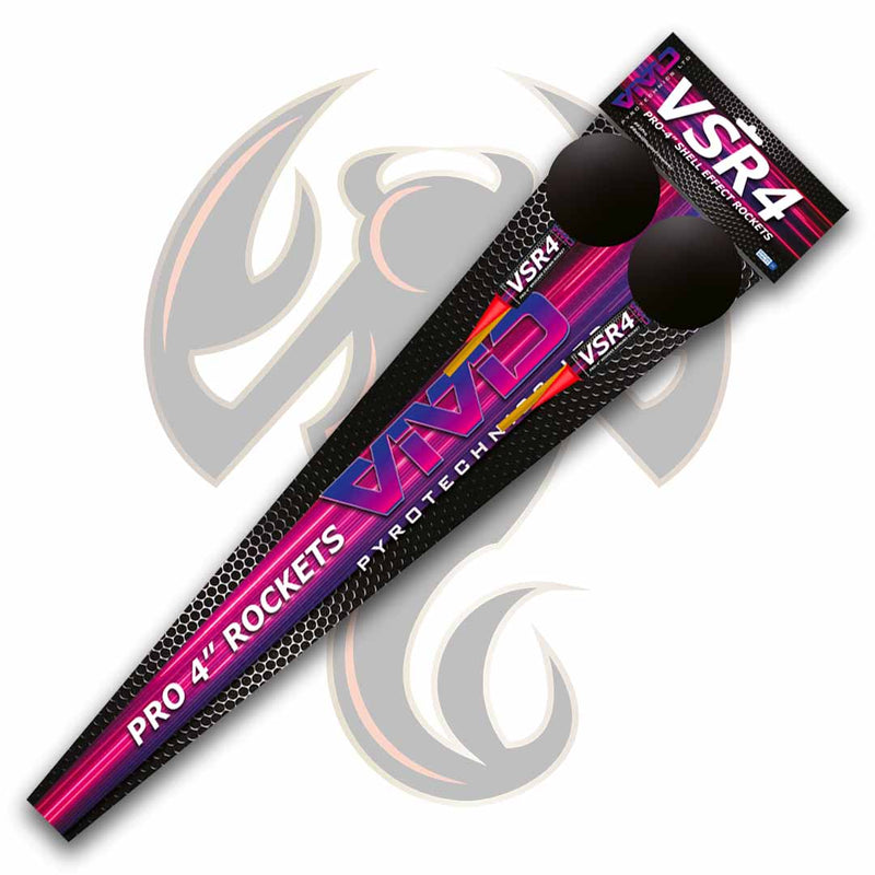 VRS 4" PRO Shell Effect Rockets (2 Rocket Pack) By Vivid Pyrotechnics