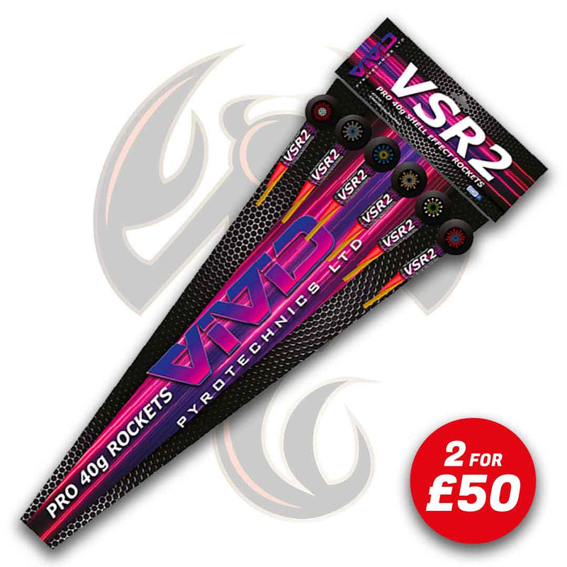 VSR 2" PRO Shell Effect Rockets (5 Rocket Pack) By Vivid Pyrotechnics