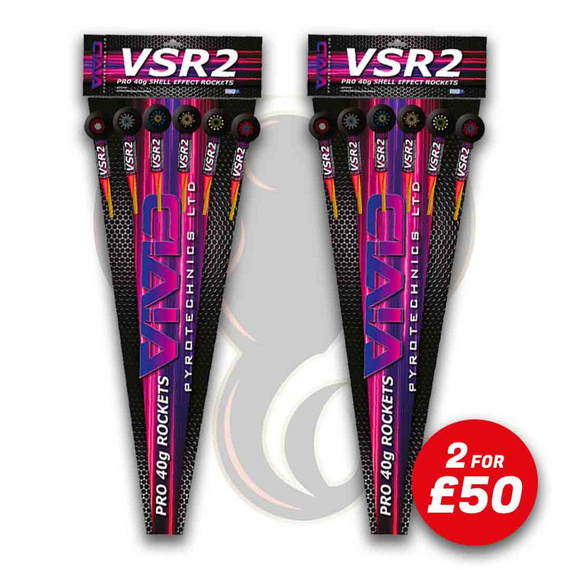 VSR 2" PRO Shell Effect Rockets (5 Rocket Pack) By Vivid Pyrotechnics