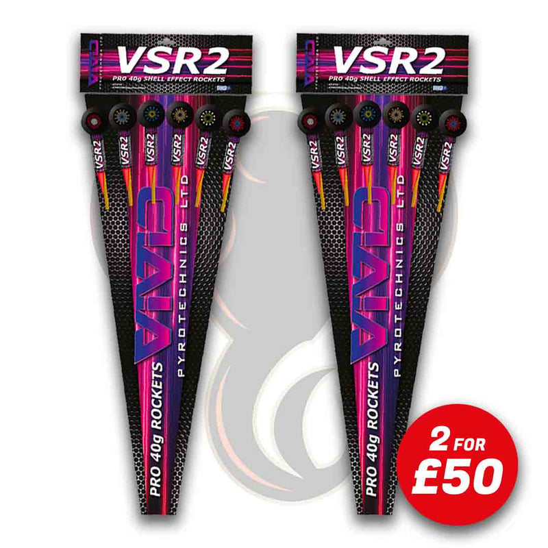 VRS 2" PRO Shell Effect Rockets (5 Rocket Pack) By Vivid Pyrotechnics