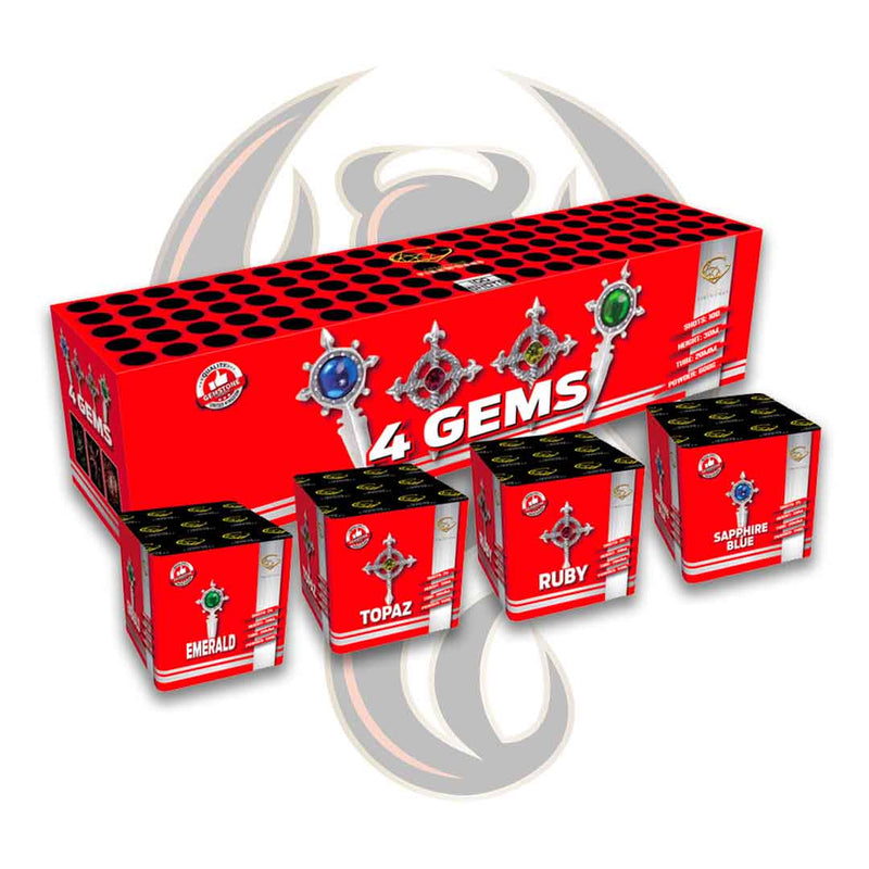 4 Gems Barrage Pack By Gemstone Fireworks